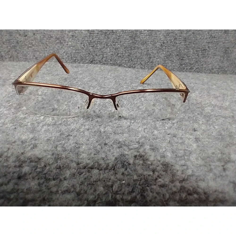 Elle EL13304 Brown Semi-Rimless Eyeglass Frames Women 50-18-135 Tortoise Temple‎